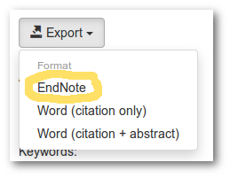Export link in the AgResearch repository
